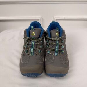 Merrell Chameleon 7 Access Mid Waterproof Hiking Boots Grey Blue Kids 4.5M